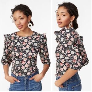 Rebecca Taylor La Vie Ariane Rose floral top XL